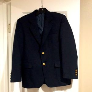Nordstrom Navy Blue Blazer with Gold Buttons